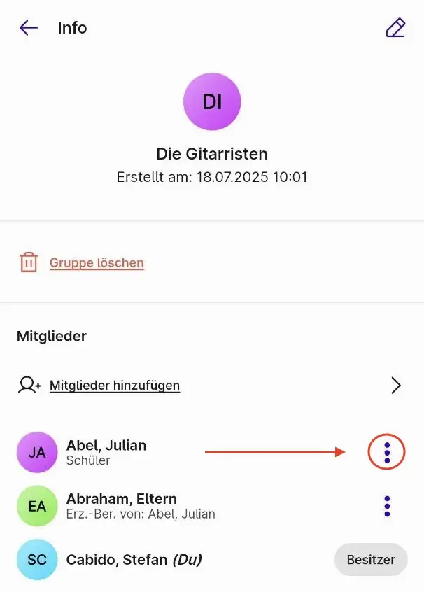 Gruppenchat Teilnehmer entfernen starten
